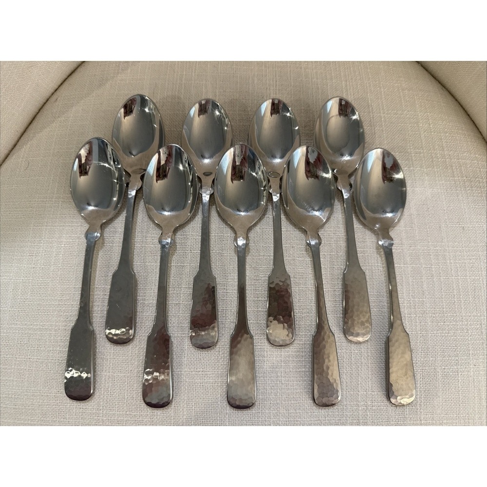 9 -‎ Towle HAMMERSMITH Glossy 18/8 Stainless Germany Flatware Oval Soup Spoons